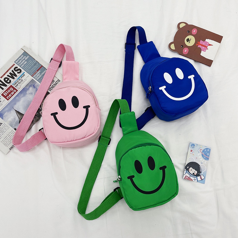 BD-GM20 Waterproof Cute Smile Face Print Kids Waist Bag