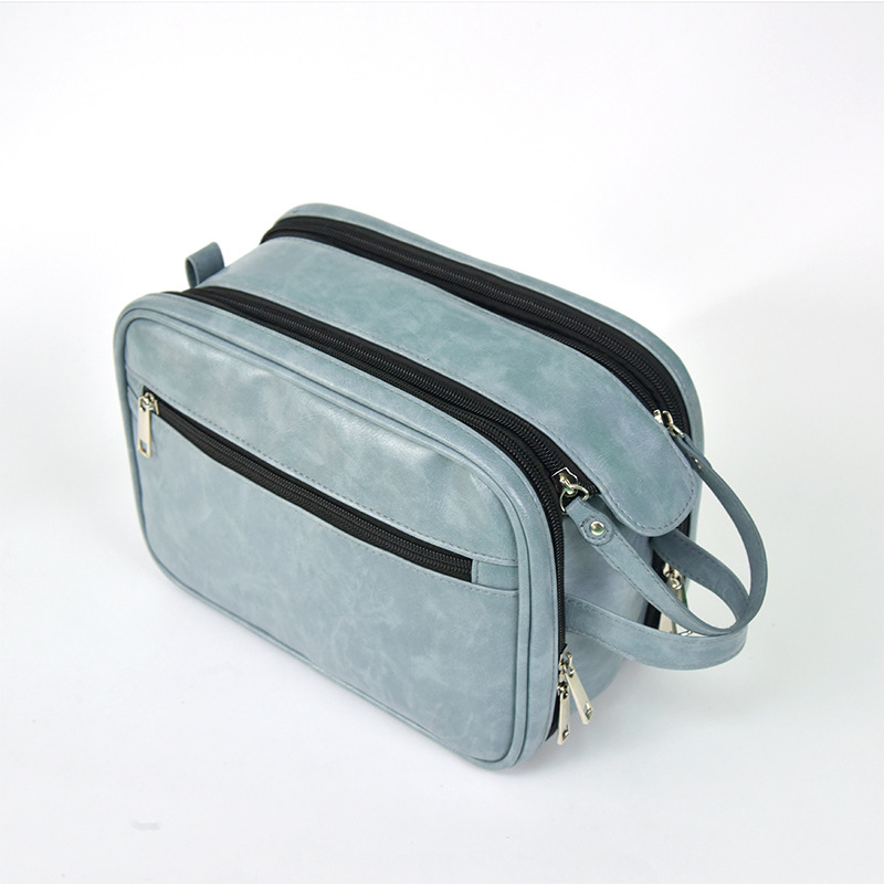 BD-GM116 PU Leather Toiletry Bag with compartment pockets