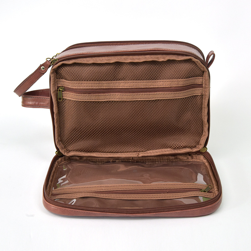 BD-GM116 PU Leather Toiletry Bag with compartment pockets