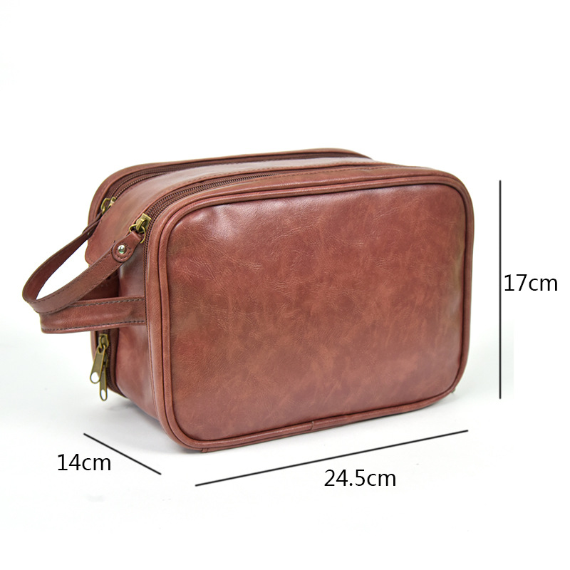 BD-GM116 PU Leather Toiletry Bag with compartment pockets