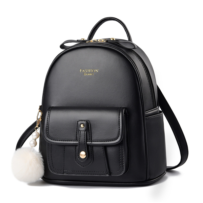 BD-GM132 Mini Pompom PU Leather Women Travel Backpack