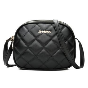 BD-GM151 Simple Black PU Leather Plaid Women Shoulder Bag