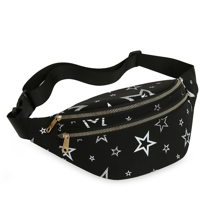 BD-GM160 Casual Solid Color Star Printed Waterproof Fanny Pack