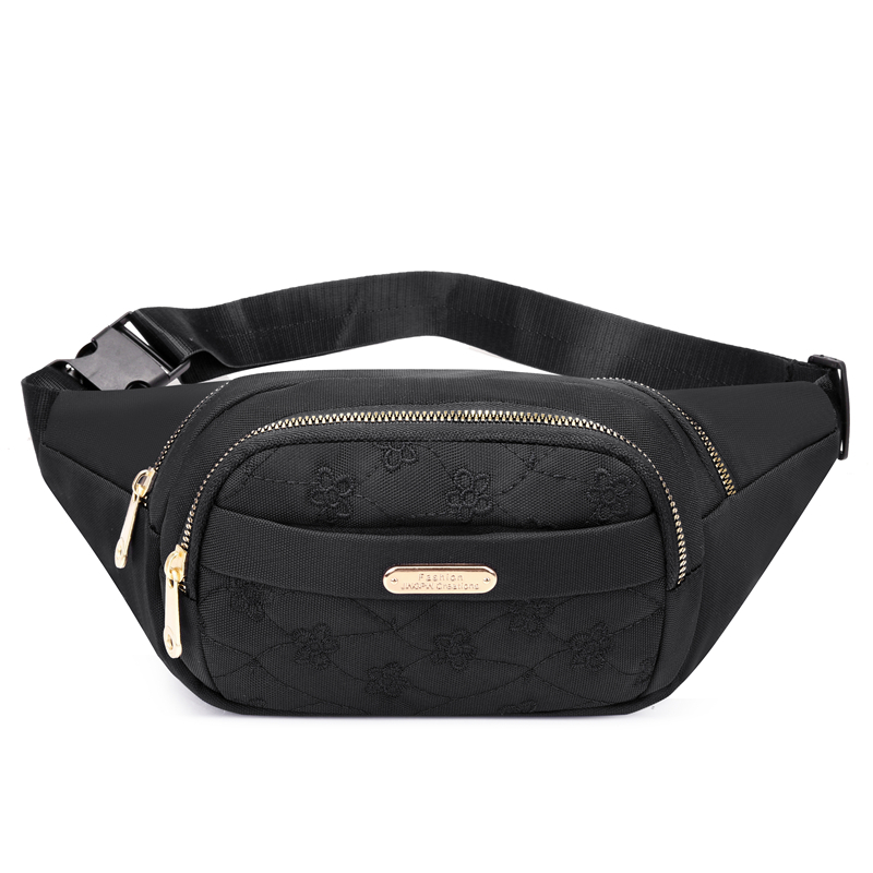 BD-GM162 Flower Embroidery Women Nylon Zipper Fanny Pack