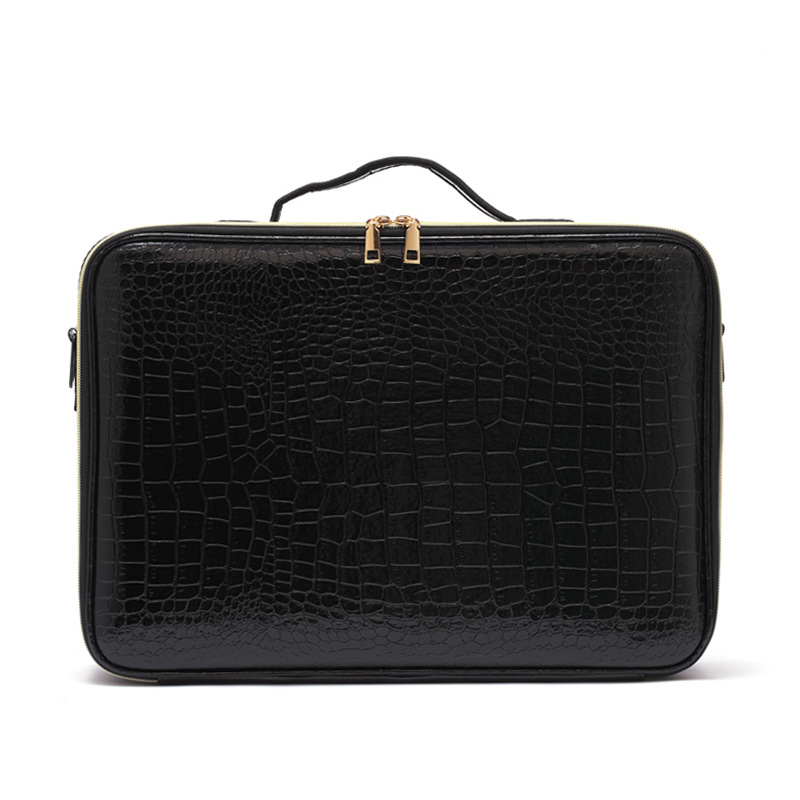 BD-GM120 Crocodile PU Leather Travel Toiletry Makeup Suitcase