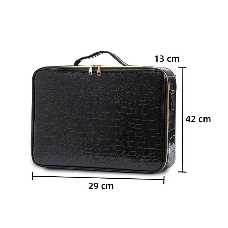 BD-GM120 Crocodile PU Leather Travel Toiletry Makeup Suitcase