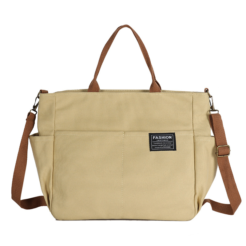 BD-GM149 Vintage Multi-pocket Canvas Zipper Ladies Tote Bag