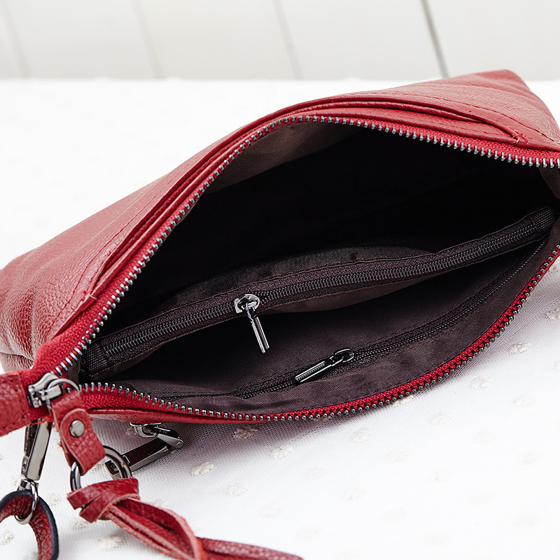 BD-GM152 Womens Small Leather Zipper Tassel Shoulder Bag