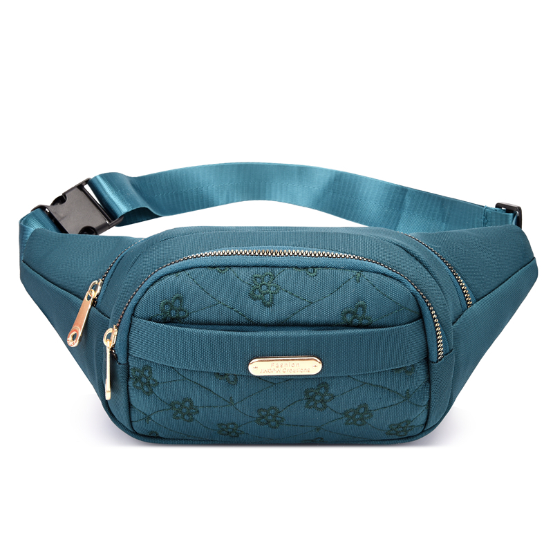 BD-GM162 Flower Embroidery Women Nylon Zipper Fanny Pack