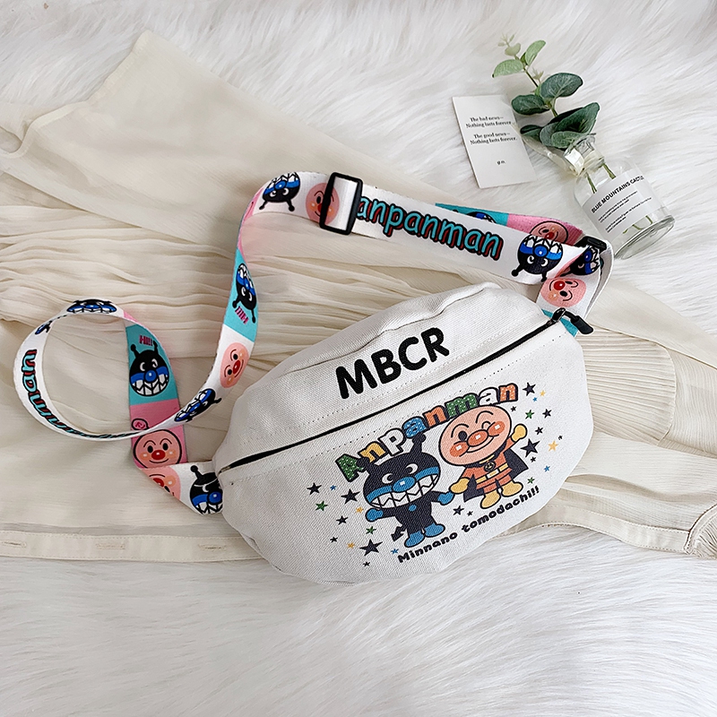 BD-GM163 Cute Cartoon Letter Designer White Canvas Fanny Pack