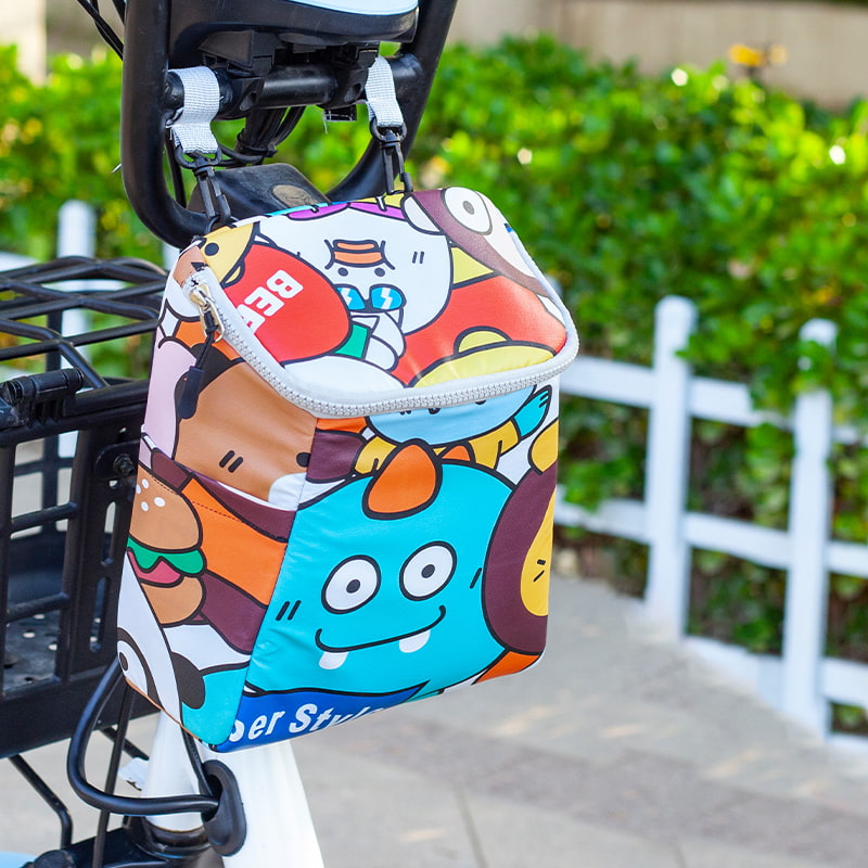 BD-GM79 Multicolor Cartoon Print Bike Handlebar Storage Bag