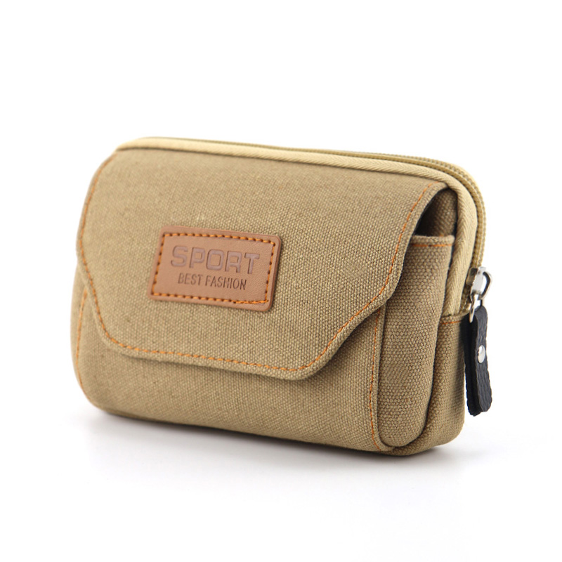 BD-GM93 Horizontal and Vertical Mens Canvas Belt Waist Bag