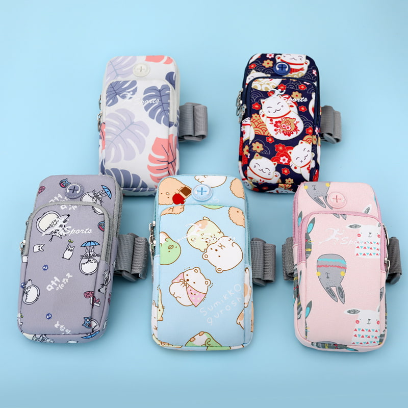 BD-GM85 Cartoon Print Sports Phone Arm Bands Pouch Bag