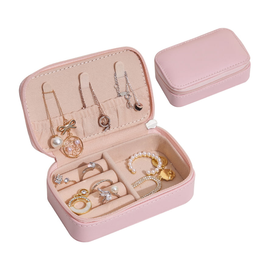 BD-GM57 Mini PU Leather Travel Jewelry Zipper Storage Box