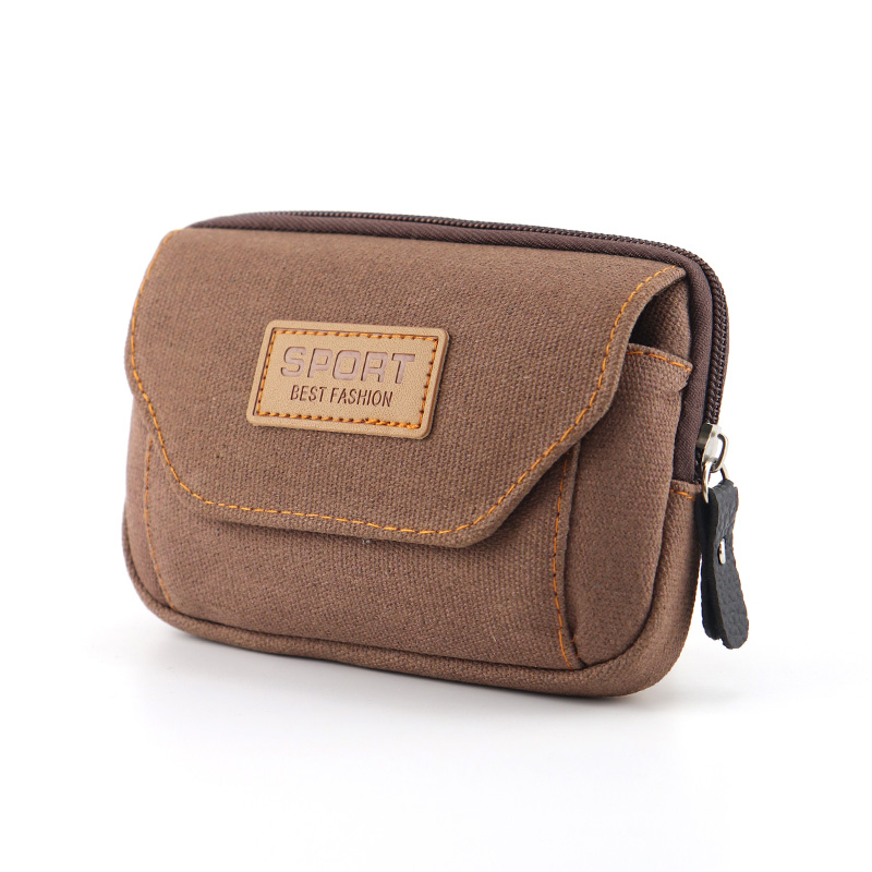 BD-GM93 Horizontal and Vertical Mens Canvas Belt Waist Bag